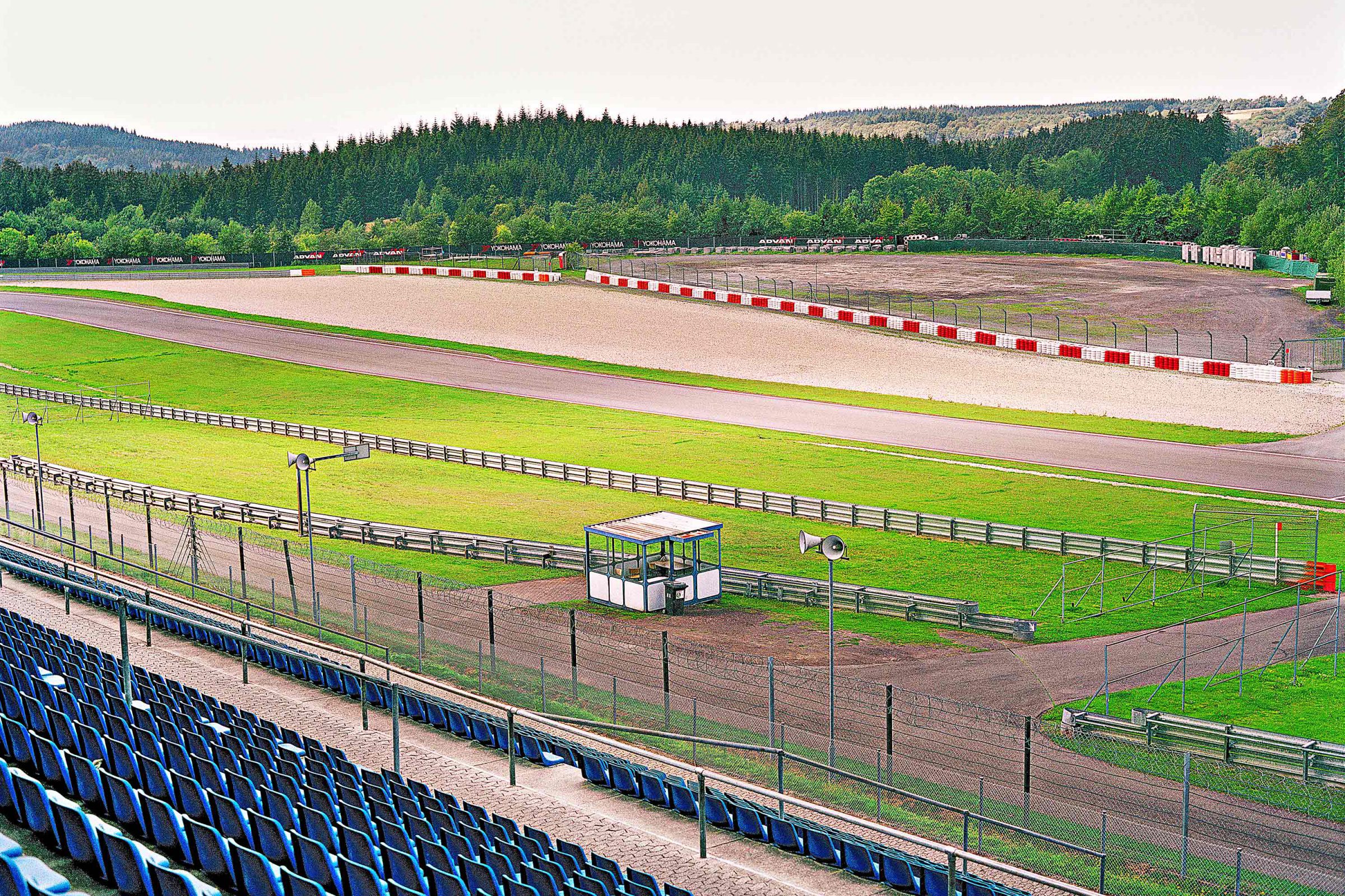 Empty grandstand and track at the Nürburgring